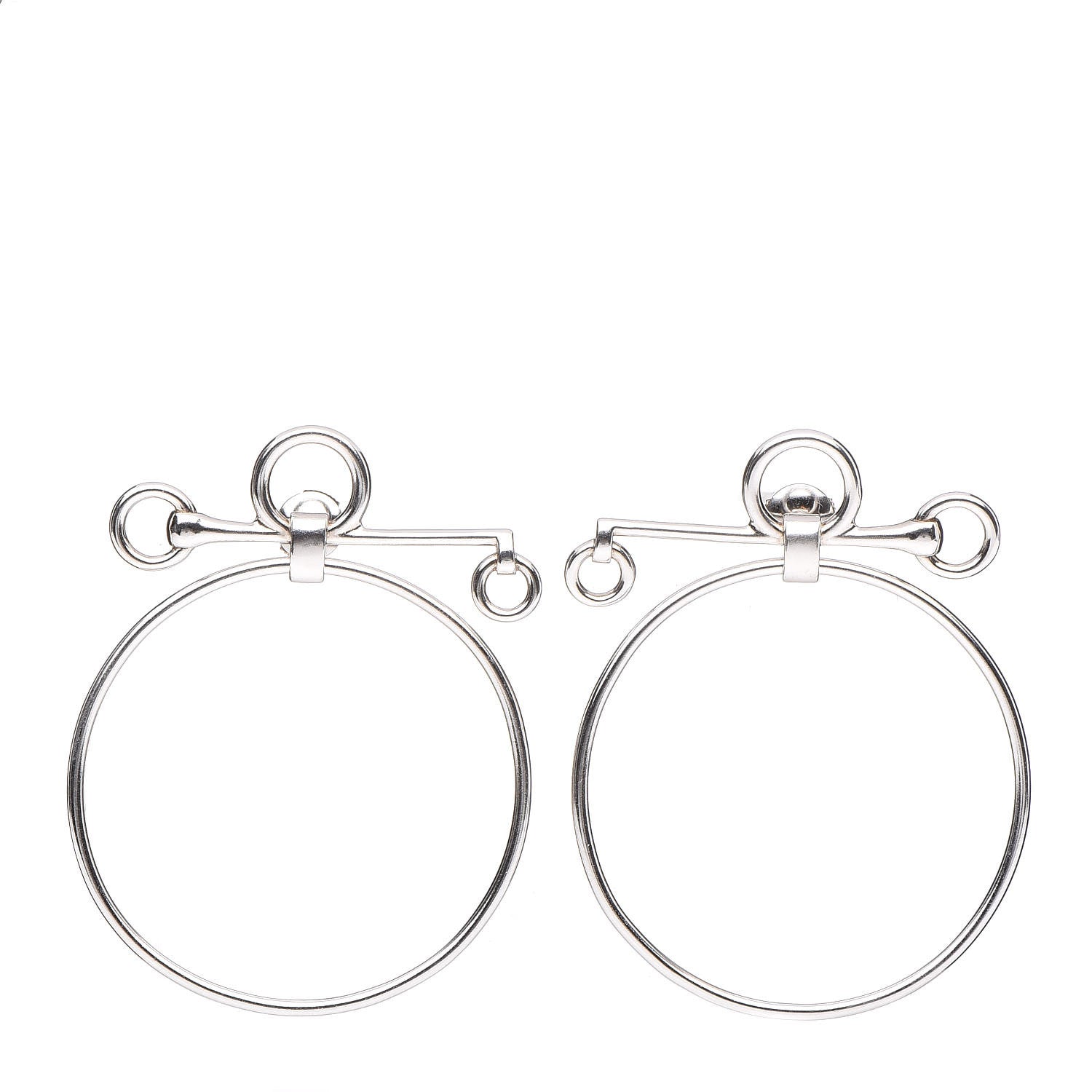 Hermes Sterling Silver Mors De Bride Earrings 1 of 6