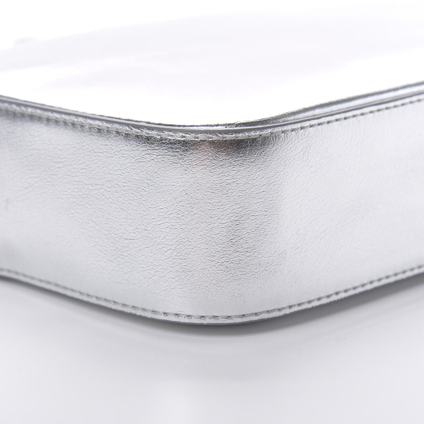 Metallic Calfskin Athini Camera Bag Silver