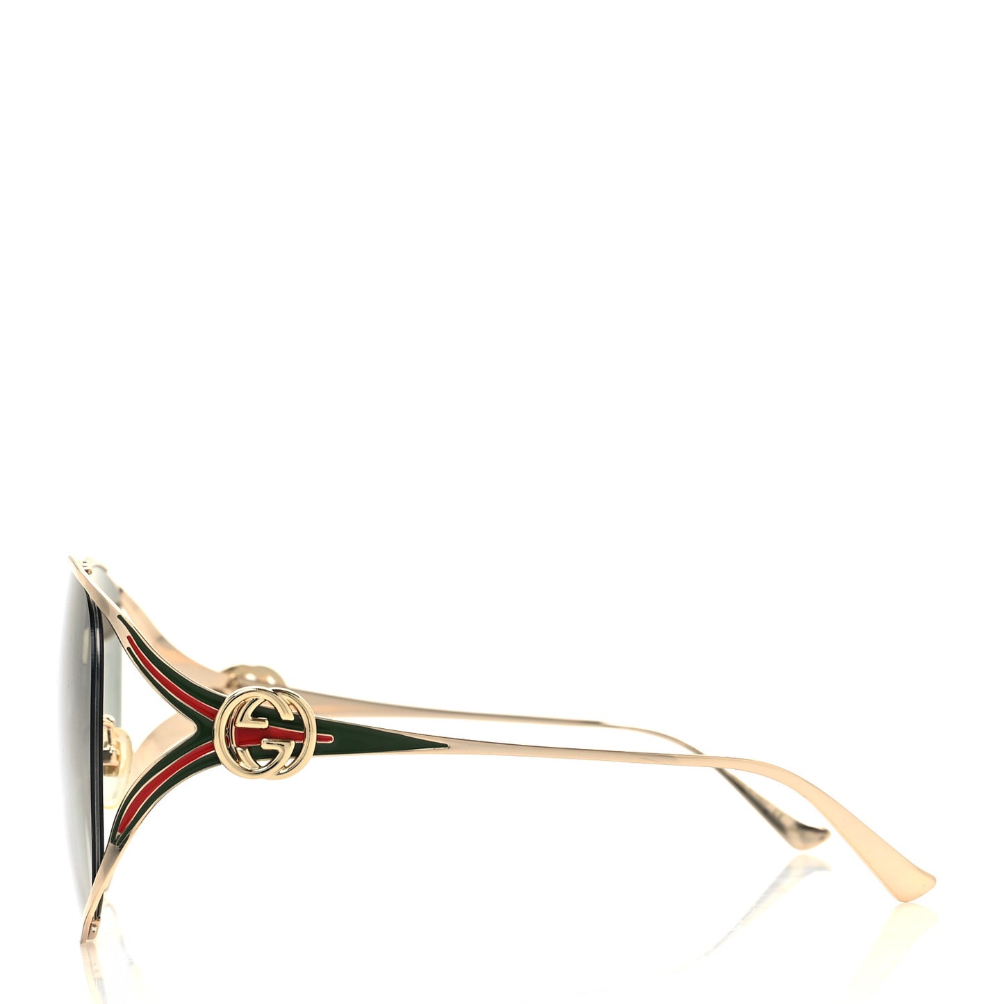 Metal Oversized Round Frame GG0225S Sunglasses Gold