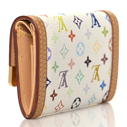 Louis Vuitton Monogram Multicolor Porte-Monnaie Plat Coin Purse White 3 of 8