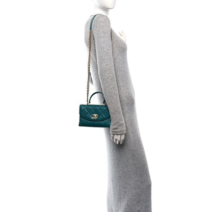 Chanel Lambskin Quilted Small Trendy Spirit Top Handle Bag Green 3 of 14