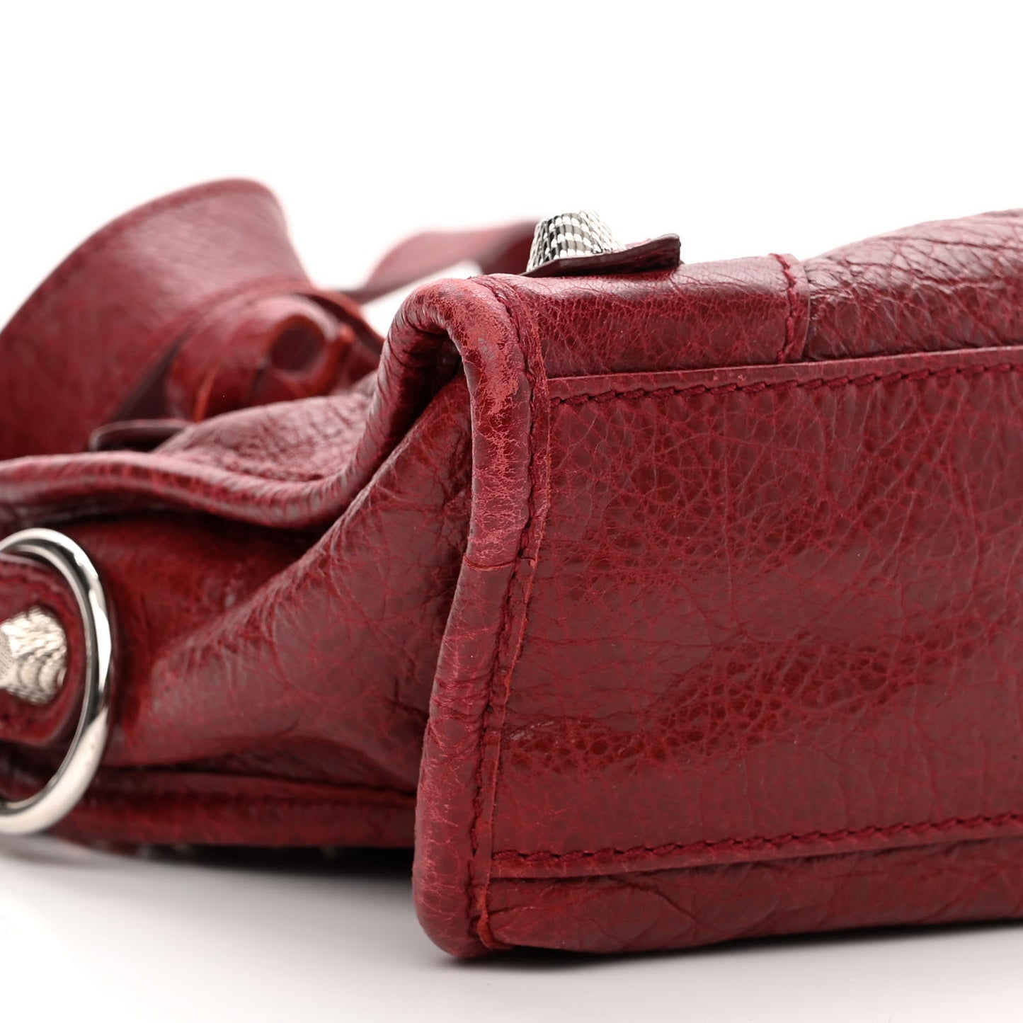Agneau Giant 12 Silver Hardware Mini City Rouge Cerise
