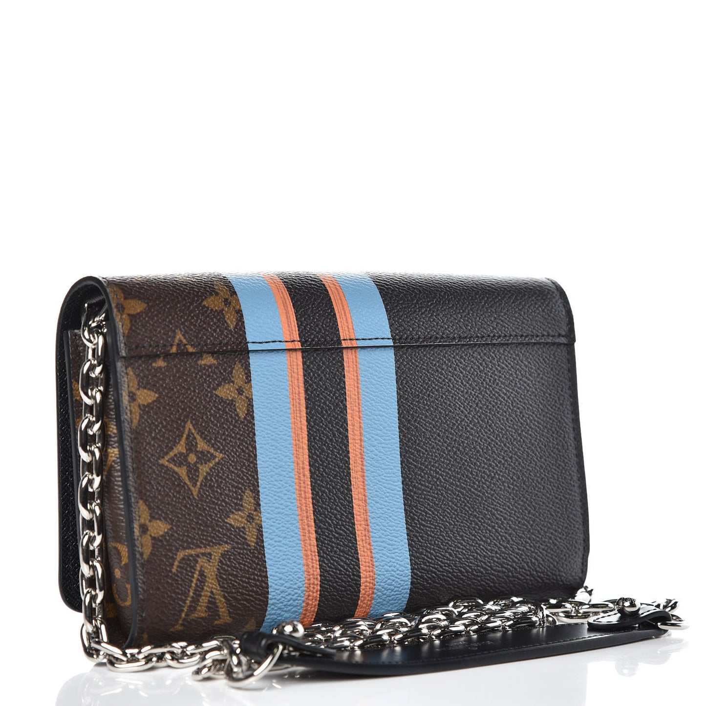 Monogram Stripe Twist Chain Wallet