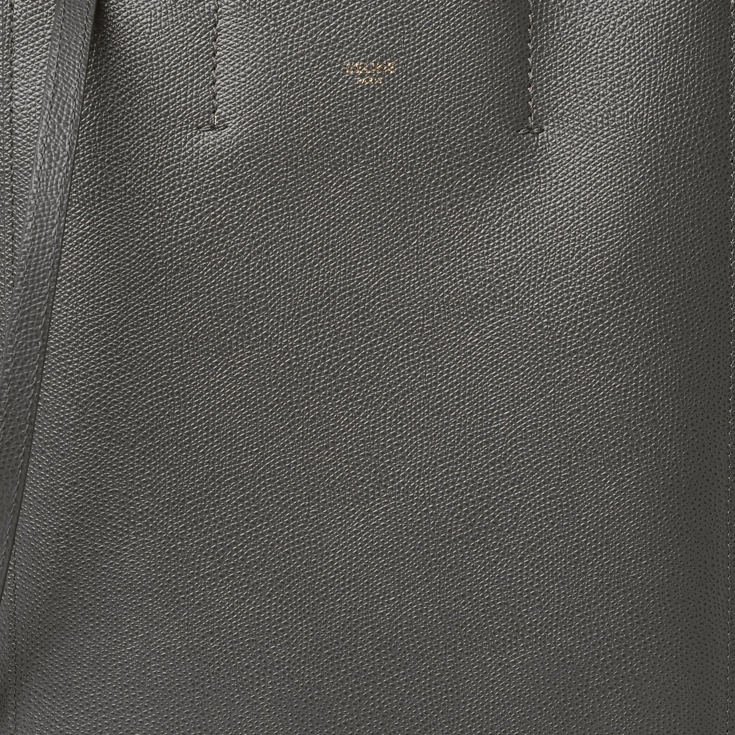 Grained Calfskin Small Vertical Cabas Grey