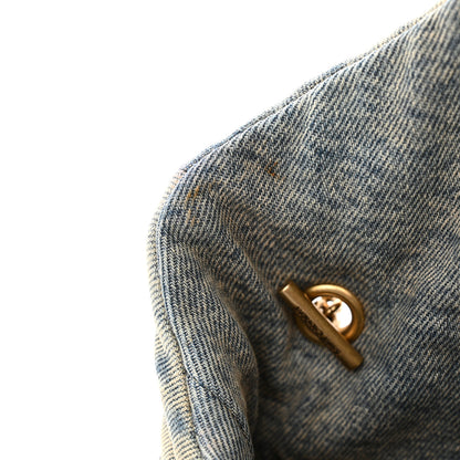 Saint Laurent SAINT LAURENT Denim Quilted Toy Loulou Puffer Monogram Chain Satchel Blue Cinnamon 11 of 14