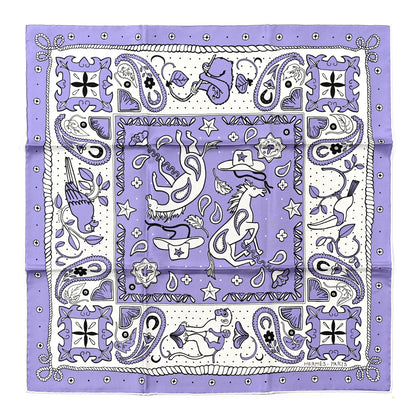 Hermes Silk Animaux Bandana Shawl 140 Mauve Black White 1 of 4