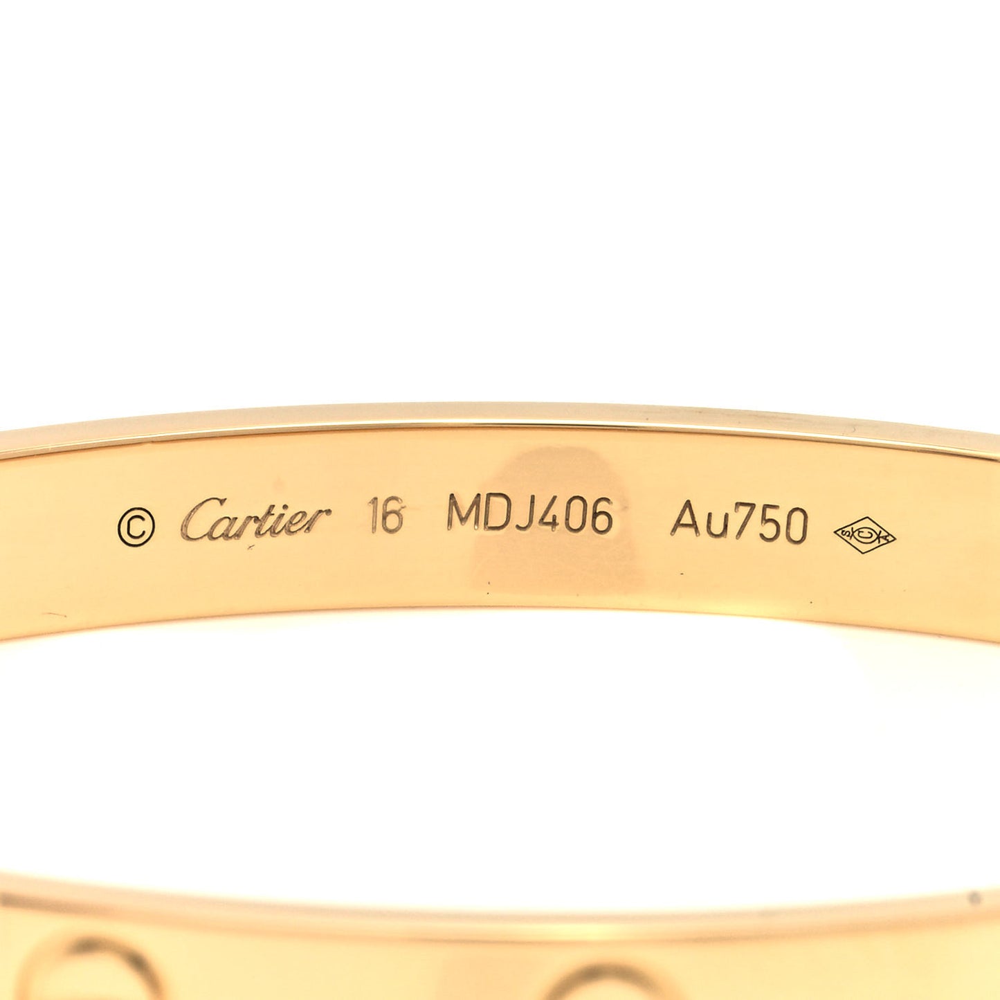 18K Yellow Gold LOVE Bracelet 16