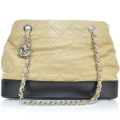 Chanel Leather VIP Medium Shopping Tote Beige and Black 1 of 9