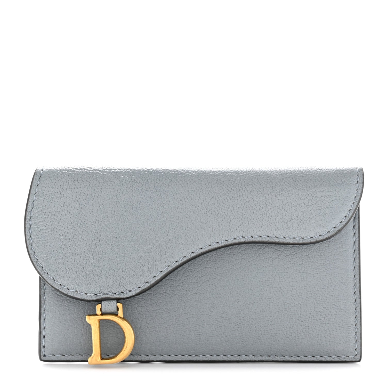 Christian Dior Goatskin Saddle Cosmos Zipped Card Holder Cloud Blue 1 of 7