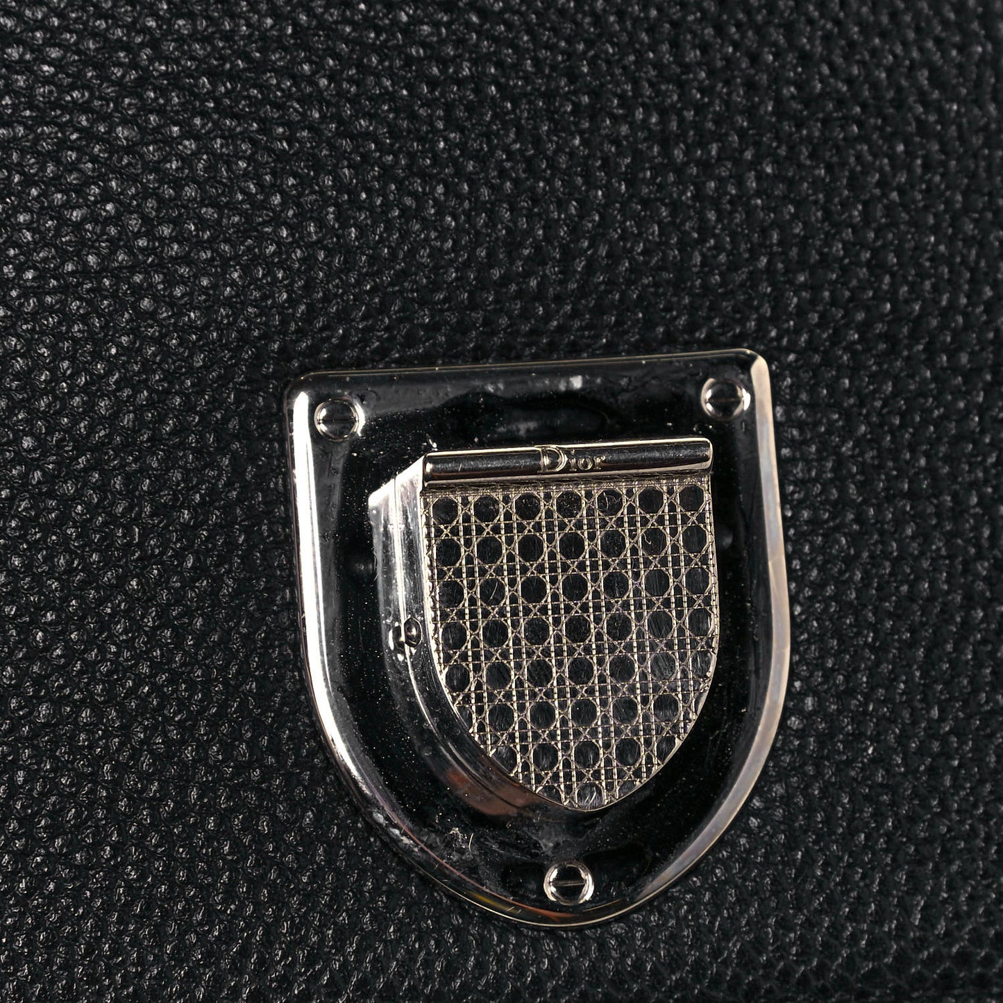 Grained Calfskin Medium Diorama Flap Bag Black