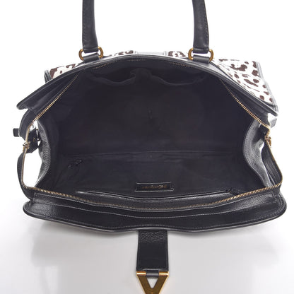 Saint Laurent Pony Hair Calfskin Leopard Print Medium Cabas Chyc Black 4 of 8