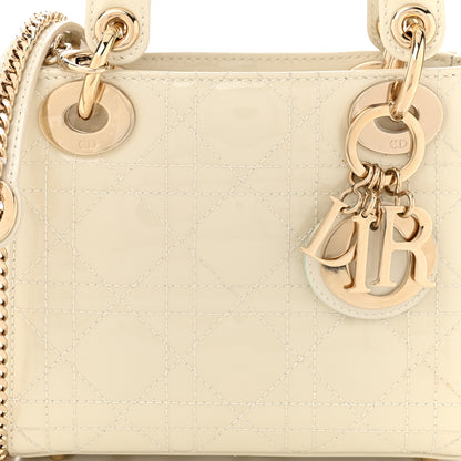 Christian Dior Patent Cannage Mini Lady Dior Ivory 8 of 11