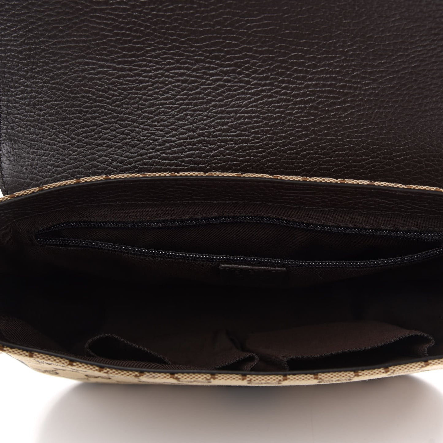 Monogram Flap Messenger Bag Beige Dark Brown