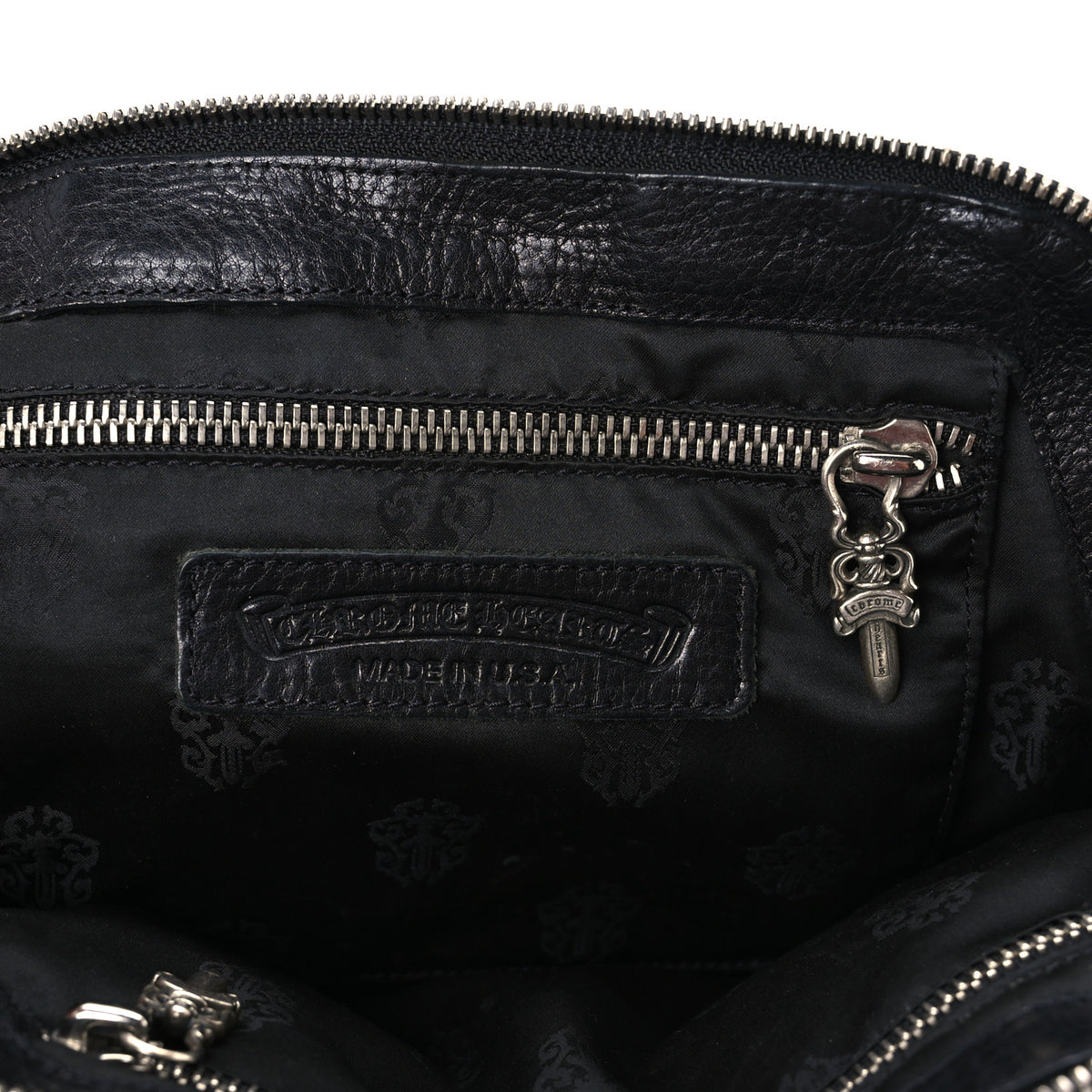 Chrome Hearts Calfskin Cross Embellished Slouchy Mo Black 6 of 9