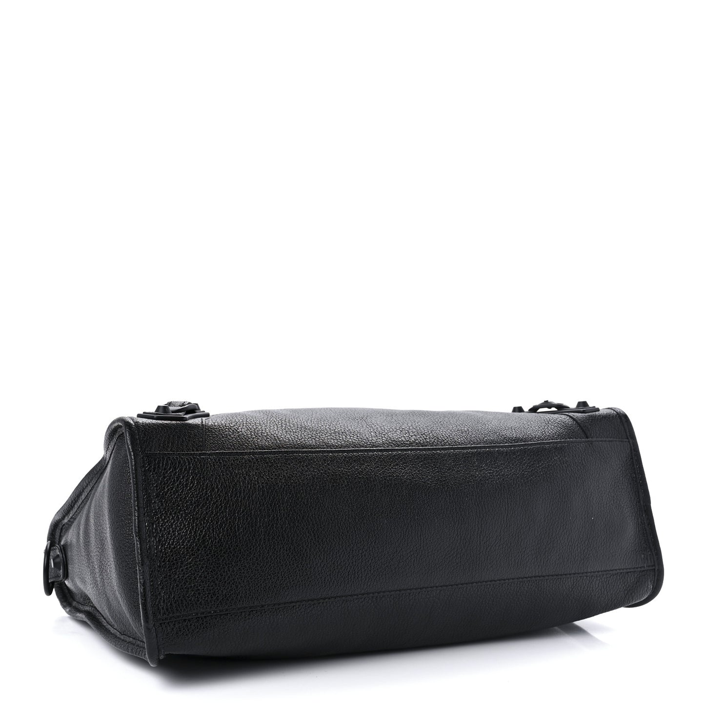 Shiny Grained Goatskin Black Metallic Edge City Black