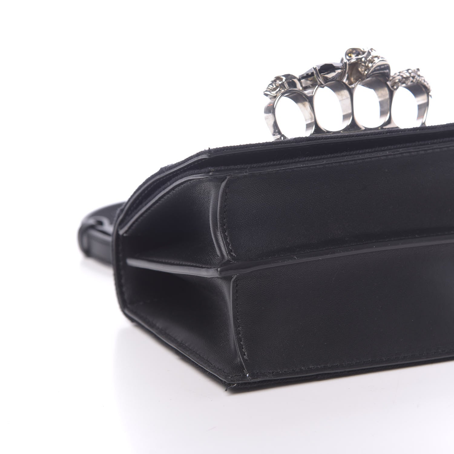 Alexander McQueen Denim Small Jeweled Knuckle Satchel Dark Denim 10 of 11