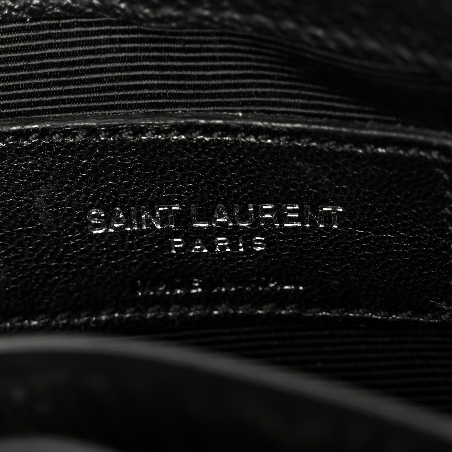 Saint Laurent Grained Calfskin Matelasse Chevron Classic Monogram Baby Chain Bag Black 8 of 11