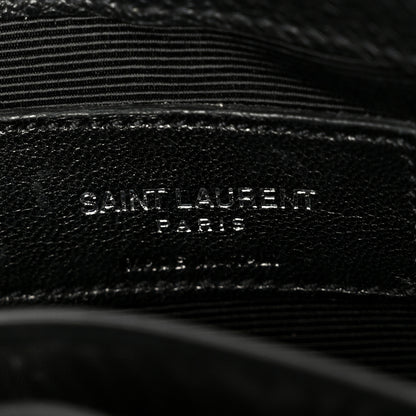 Saint Laurent Grained Calfskin Matelasse Chevron Classic Monogram Baby Chain Bag Black 8 of 11