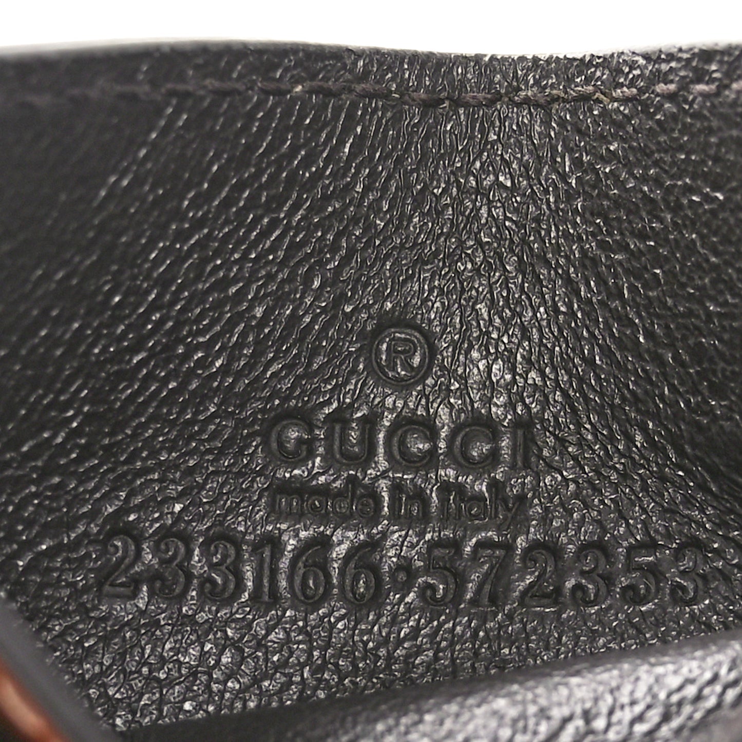 GG Supreme Monogram Calfskin Card Holder Beige Ebony Cuir