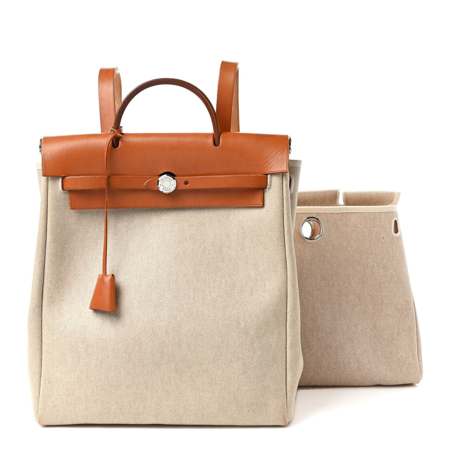 Toile Vache Calfskin Herbag 30 PM Backpack Natural