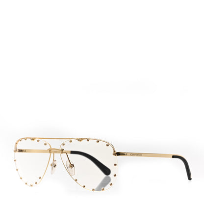 Louis Vuitton Metal The Party Aviator Anti Blue Light Sunglasses Z0997W Gold 1 of 6