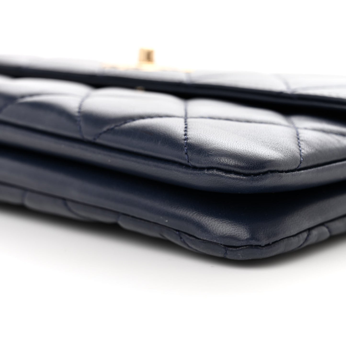 Lambskin Quilted Medium Trendy CC Flap Navy Blue