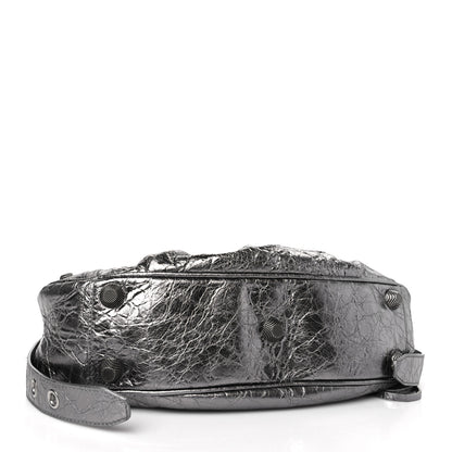 Balenciaga Metallic Agneau Arena Small Le Cagole Shoulder Bag Silver 4 of 9
