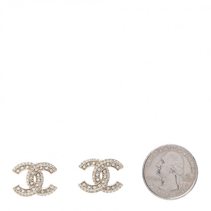 Chanel Crystal Timeless CC Earrings Light Gold 2 of 5