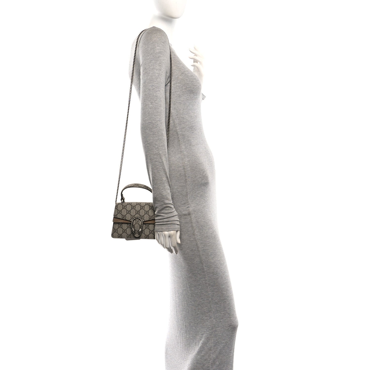 Gucci GG Supreme Monogram Mini Dionysus Top Handle Bag Taupe 2 of 11