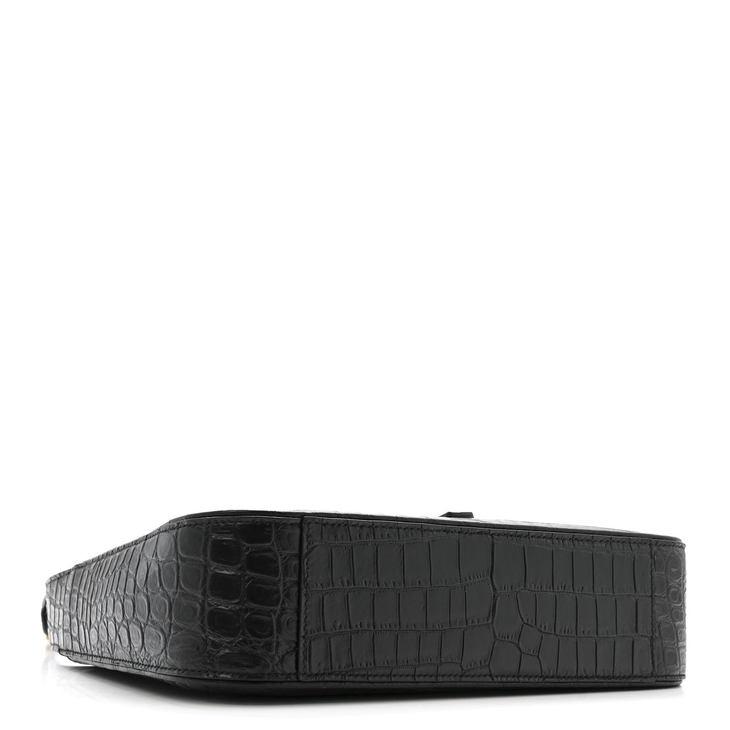 Calfskin Crocodile Embossed Le 5 A 7 Hobo Black
