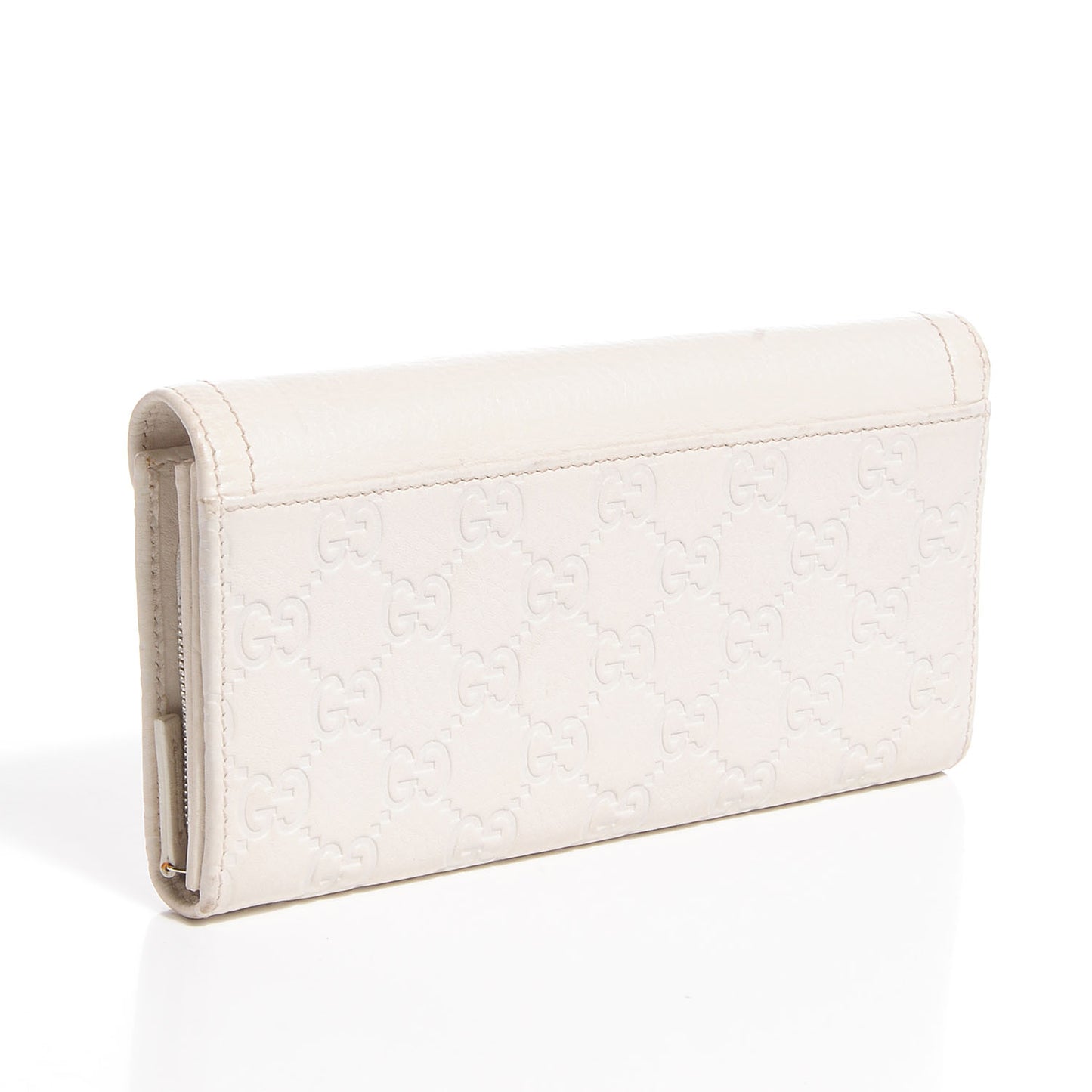 Guccissima Horsebit Flap Continental Wallet Off White