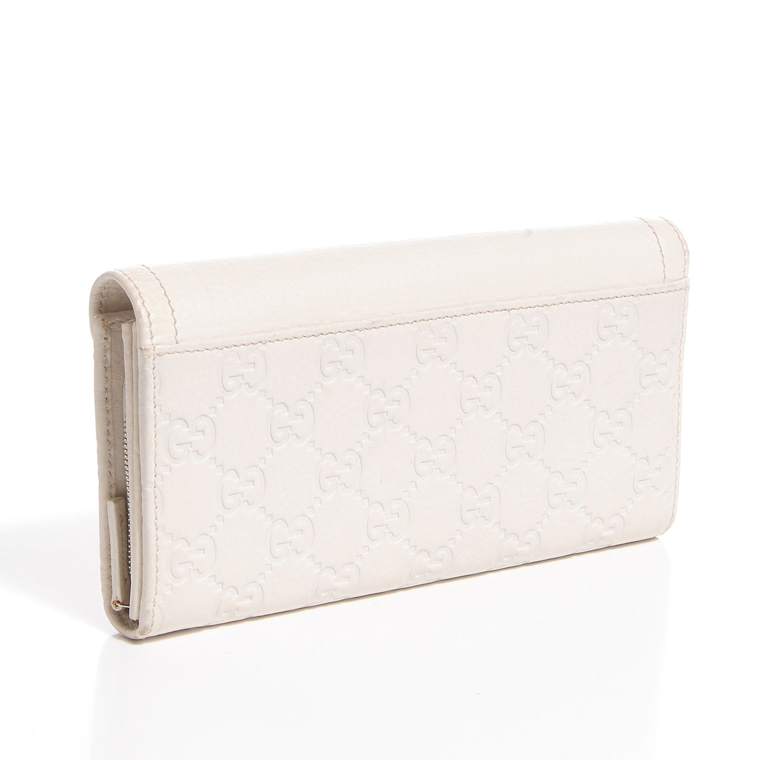 Gucci Guccissima Horsebit Flap Continental Wallet Off White 3 of 6