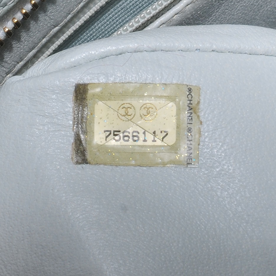 Caviar Medallion Tote Light Blue