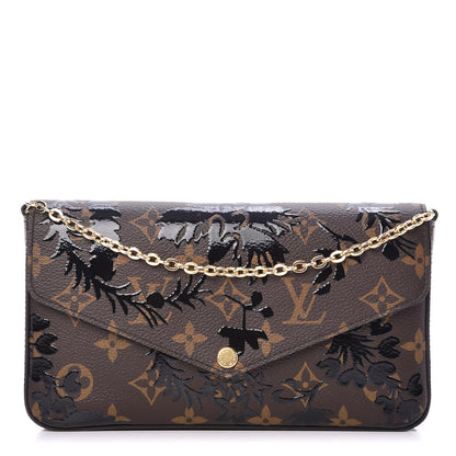Louis Vuitton Monogram Blossom Pochette Felicie Chain Wallet Black 1 of 9