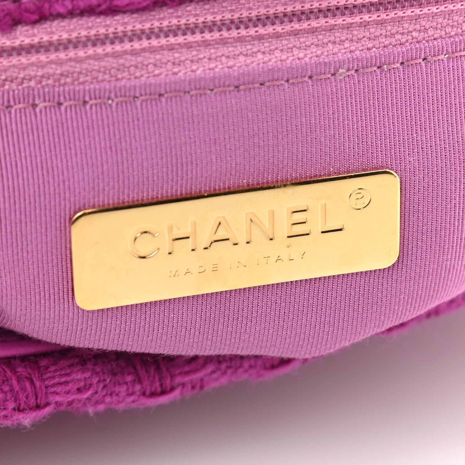 Chanel Tweed Quilted Medium Chanel 19 Flap Magenta 6 of 11