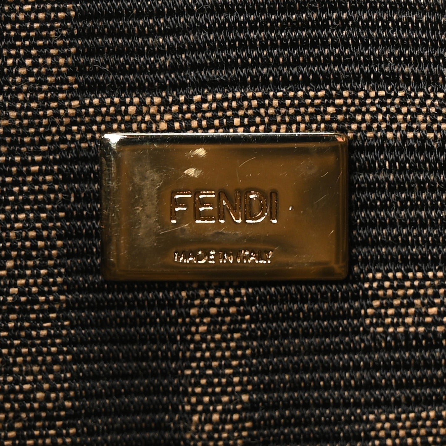 Fabric Jacquard FF 1974 Mini Baguette Tobacco Moro Black