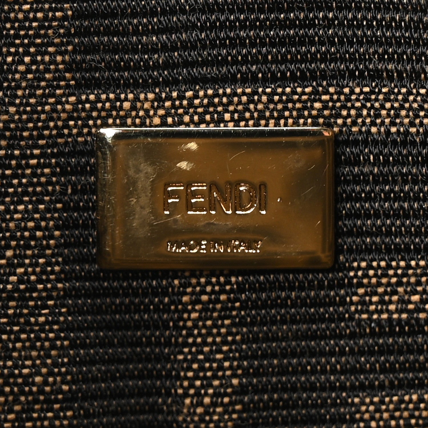 Fendi Fabric Jacquard FF 1974 Mini Baguette Tobacco Moro Black 6 of 10