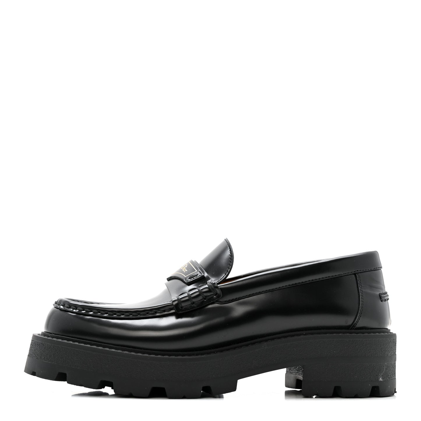Brushed Calfskin Boy Platform Loafers 39.5 Black