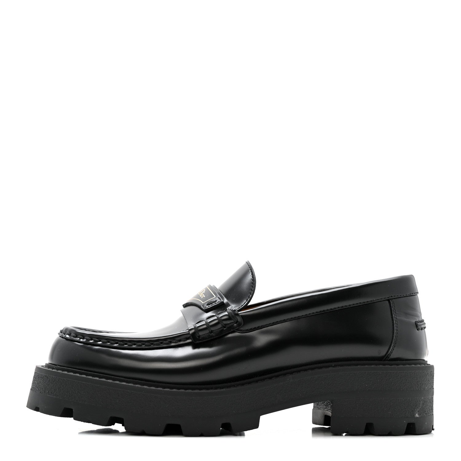 Christian Dior Brushed Calfskin Boy Platform Loafers 39.5 Black 1 of 11