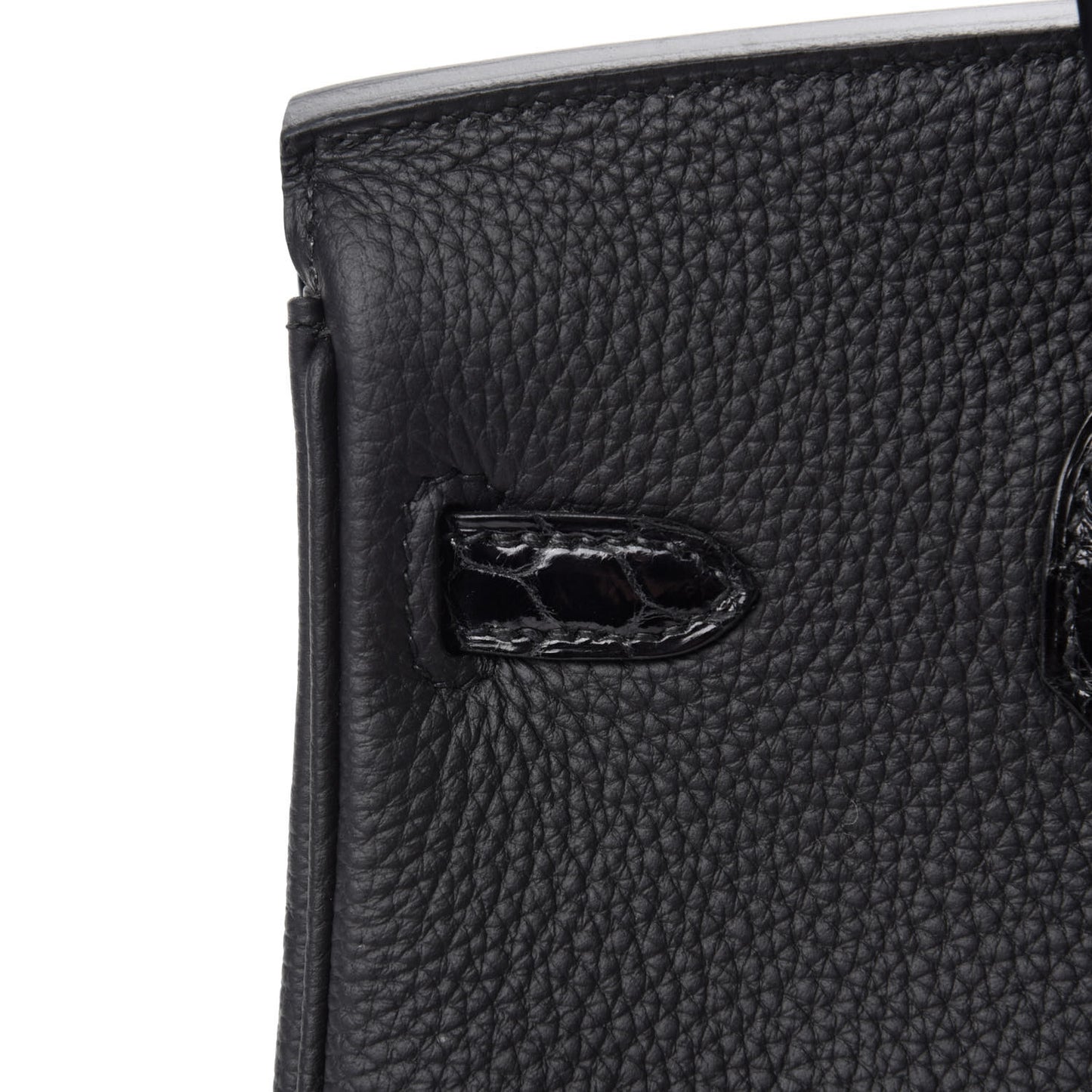 Togo Shiny Niloticus Crocodile Birkin Touch 25 Black