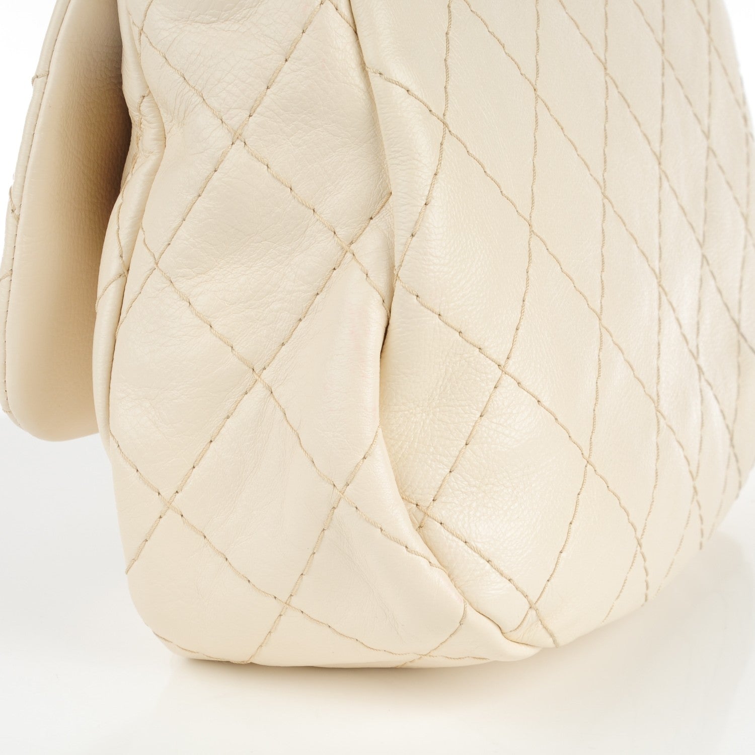 Chanel Glazed Calfskin XL On The Road Flap Ivory 12 of 12