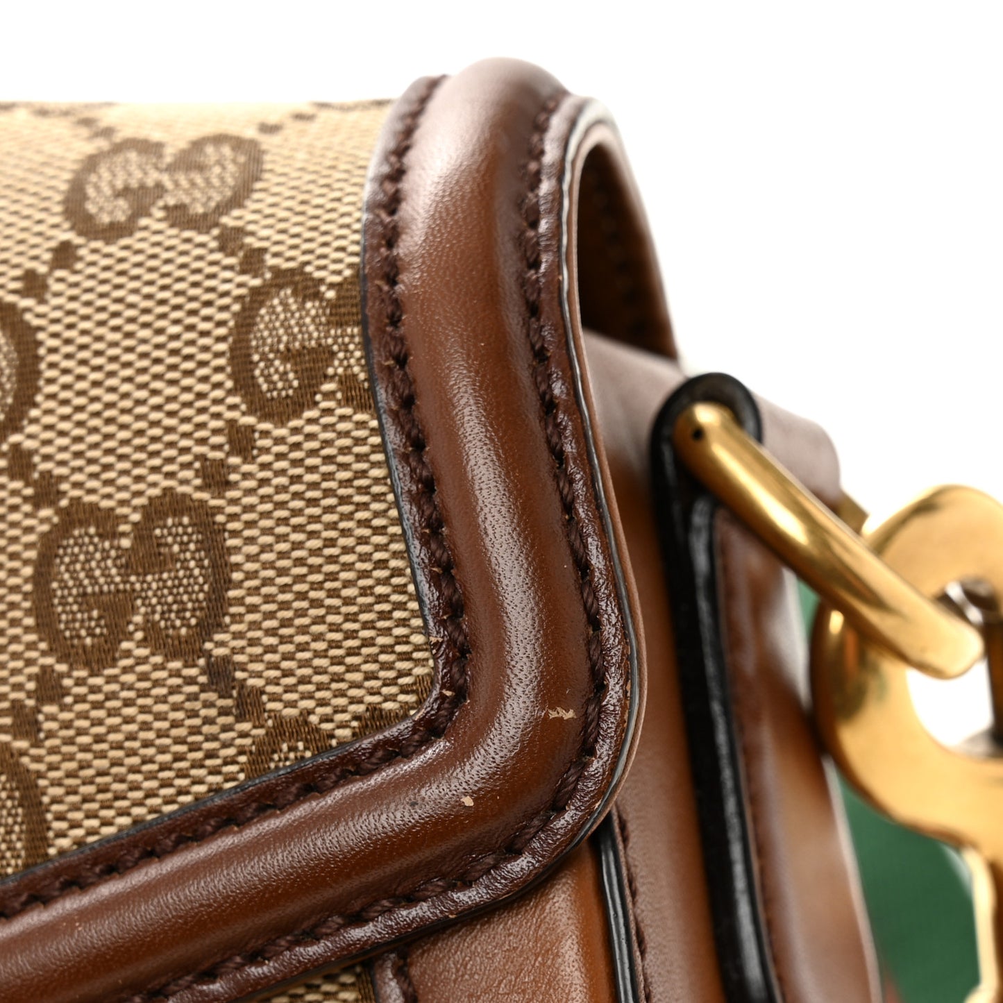Monogram Medium Lady Web Shoulder Bag Beige Cuir