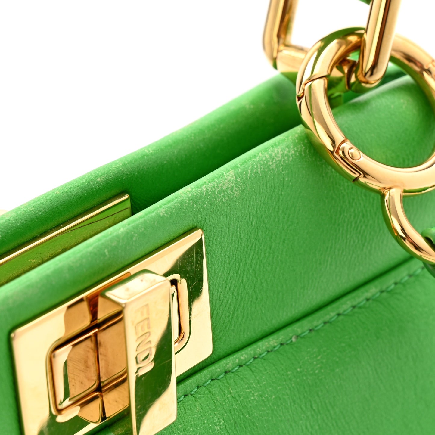 Nappa Mini Peekaboo Iconic Satchel Tomatillo