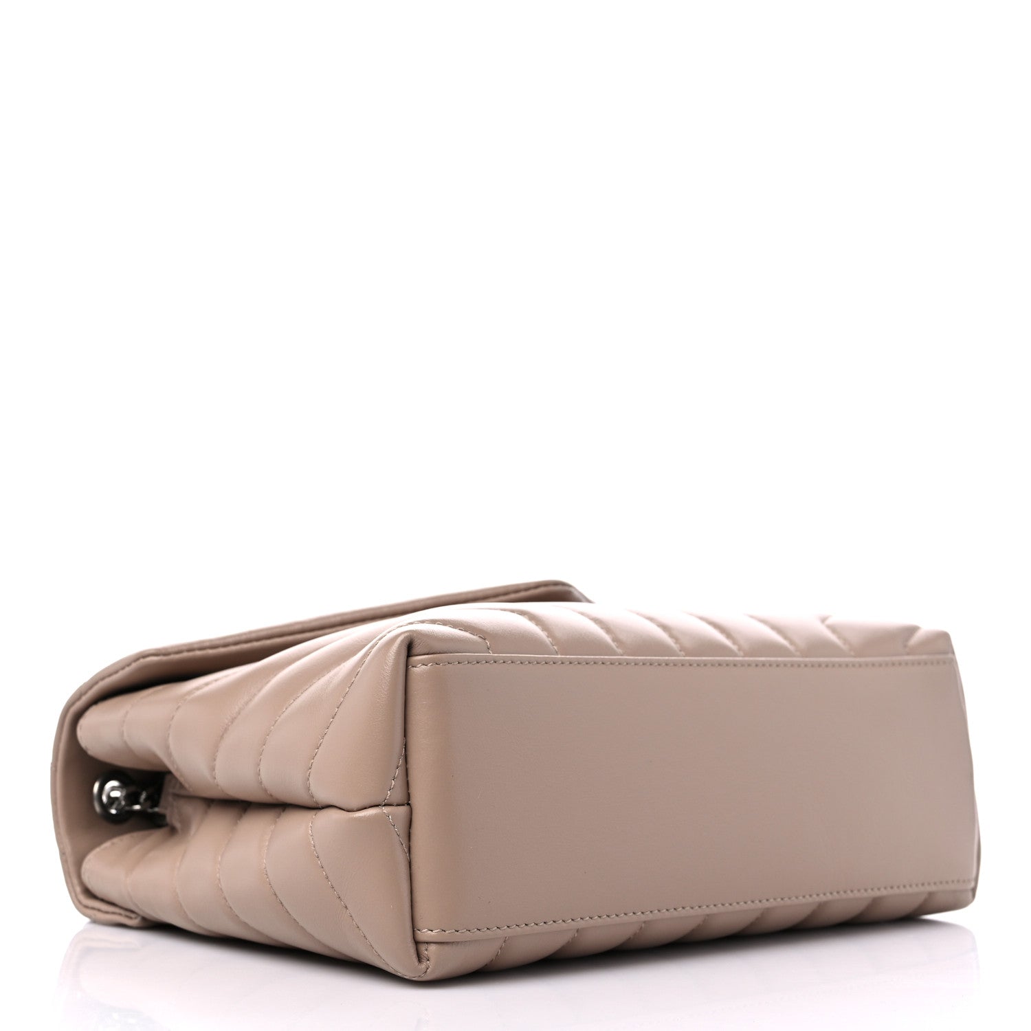 Saint Laurent Calfskin Y Quilted Monogram Small Loulou Chain Satchel Dark Beige 4 of 10