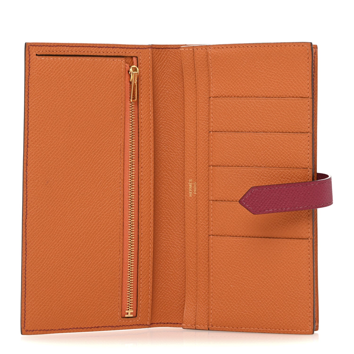 Hermes Epsom Bearn Gusset Wallet Rubis Orange 5 of 10