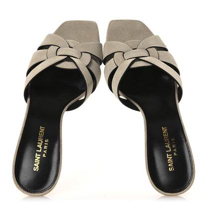 Saint Laurent Suede Tribute 85 Slide Sandals 37.5 Sand 2 of 13