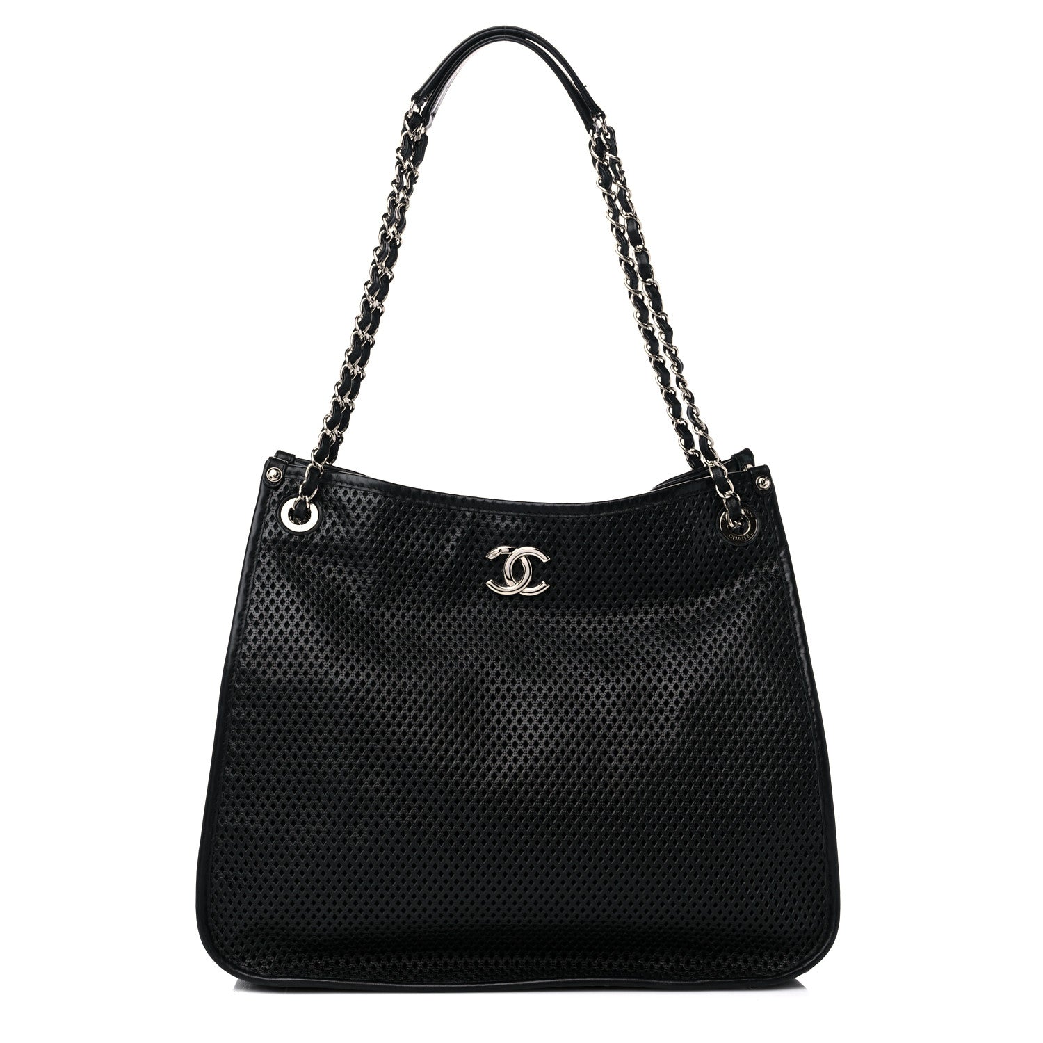 Chanel Calfskin Perforated Up In The Air Tote Black 1 of 12