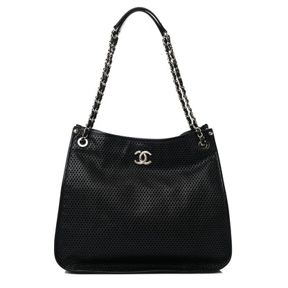 Chanel Calfskin Perforated Up In The Air Tote Black 1 of 12