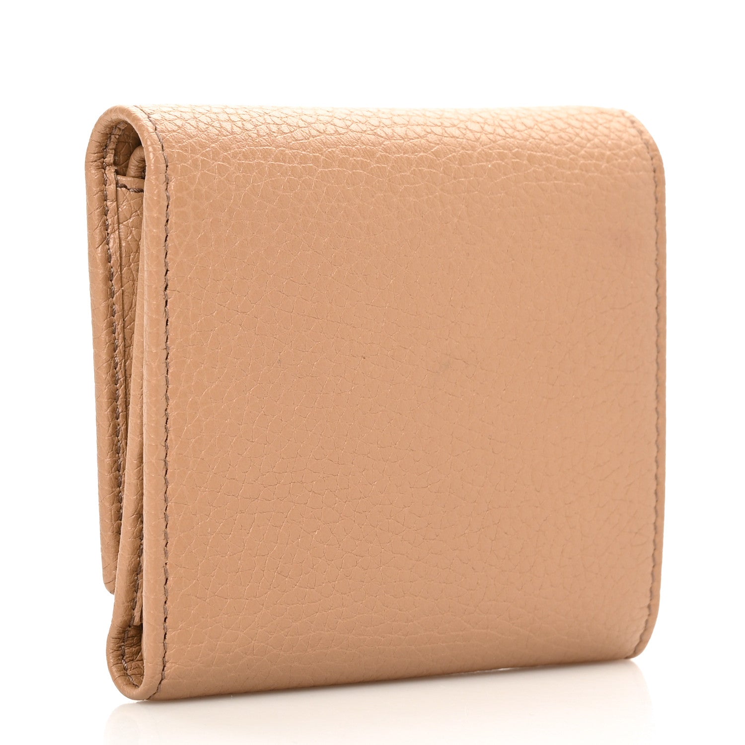 Gucci Pebbled Calfskin Soho Compact Flap Wallet Camelia 3 of 7
