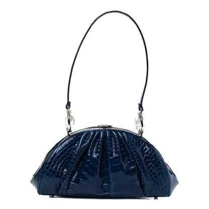 Judith Leiber Crocodile Crystal Shoulder Bag Blue 1 of 5